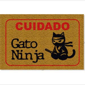 CAPACHO CUIDADO GATO NINJA
