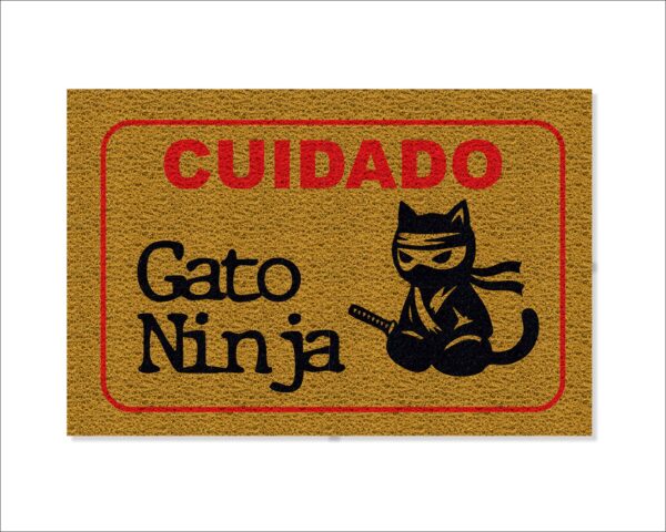CAPACHO CUIDADO GATO NINJA