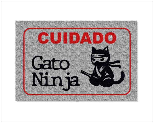 CAPACHO CUIDADO GATO NINJA - Imagem 2