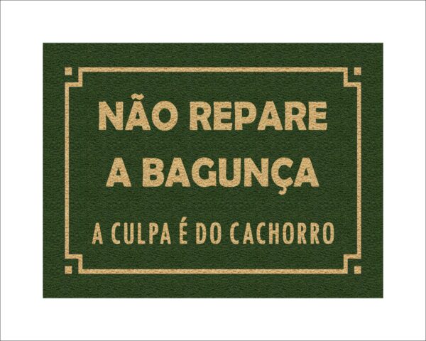 CAPACHO NÃO REPARE A BAGUNÇA A CULPA É DO CACHORRO