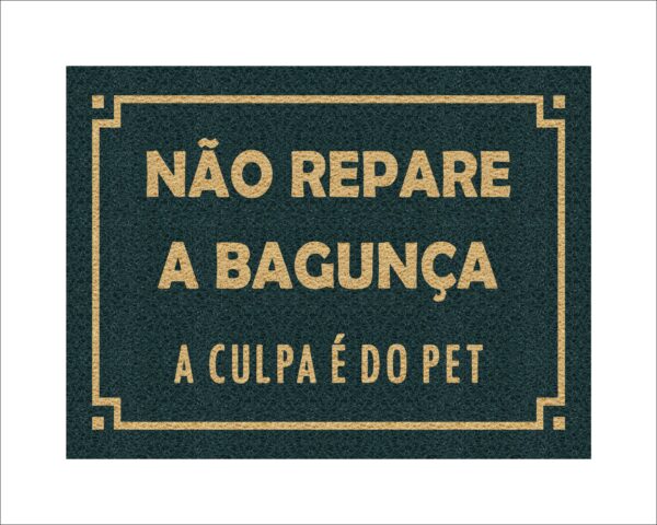 CAPACHO NÃO REPARE A BAGUNÇA A CULPA É DO PET